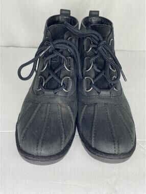 Ugg Womens Heather Waterproof Leather Ankle Boot Size 8 Wool Lined 1095156